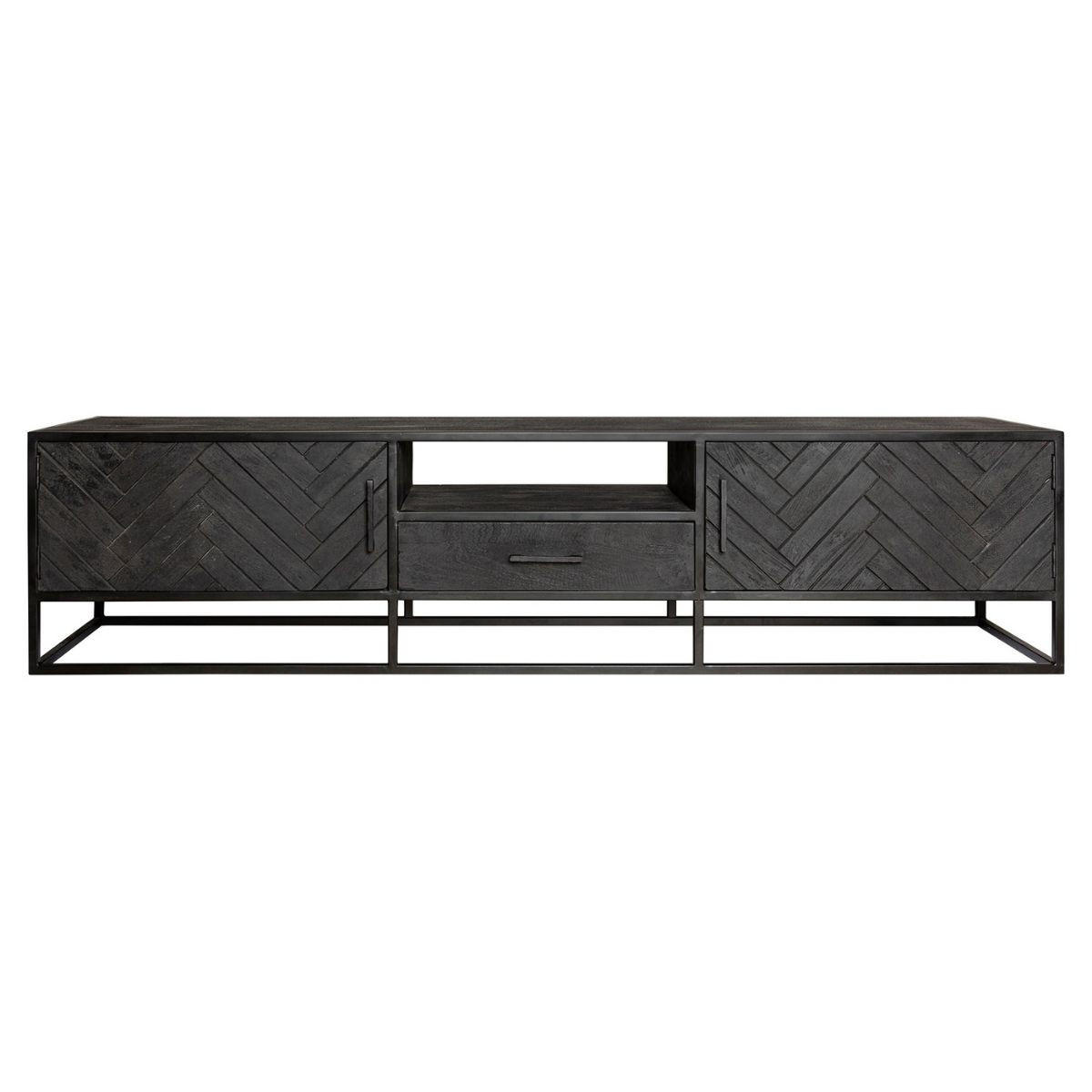 TV-MÖBEL New York Schwarz 45/210/50 cm - Schwarz, Holz (210/50/45cm) - Starfurn
