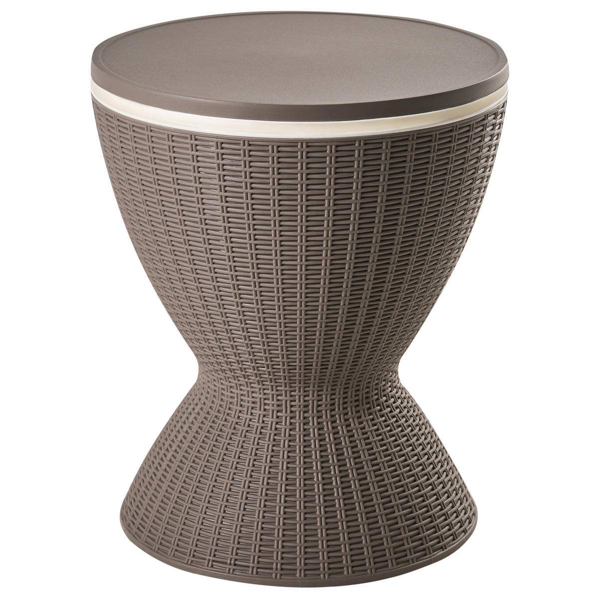 KÜHLBAR 49/49 cm Holzoptik Braun Aisa - Braun, Kunststoff (49/49/58cm) - Beliani