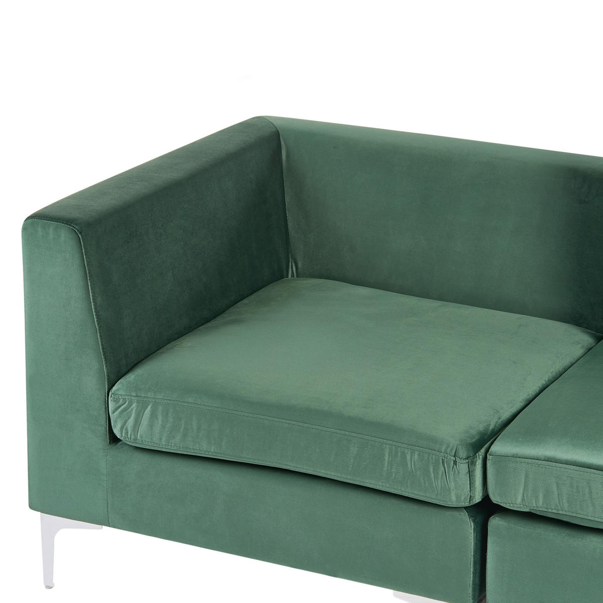 MODULÁRNÍ POHOVKA 2-místná Zelená Sametová látka Evja - zelená barva, textil (170/84/85cm) - Beliani