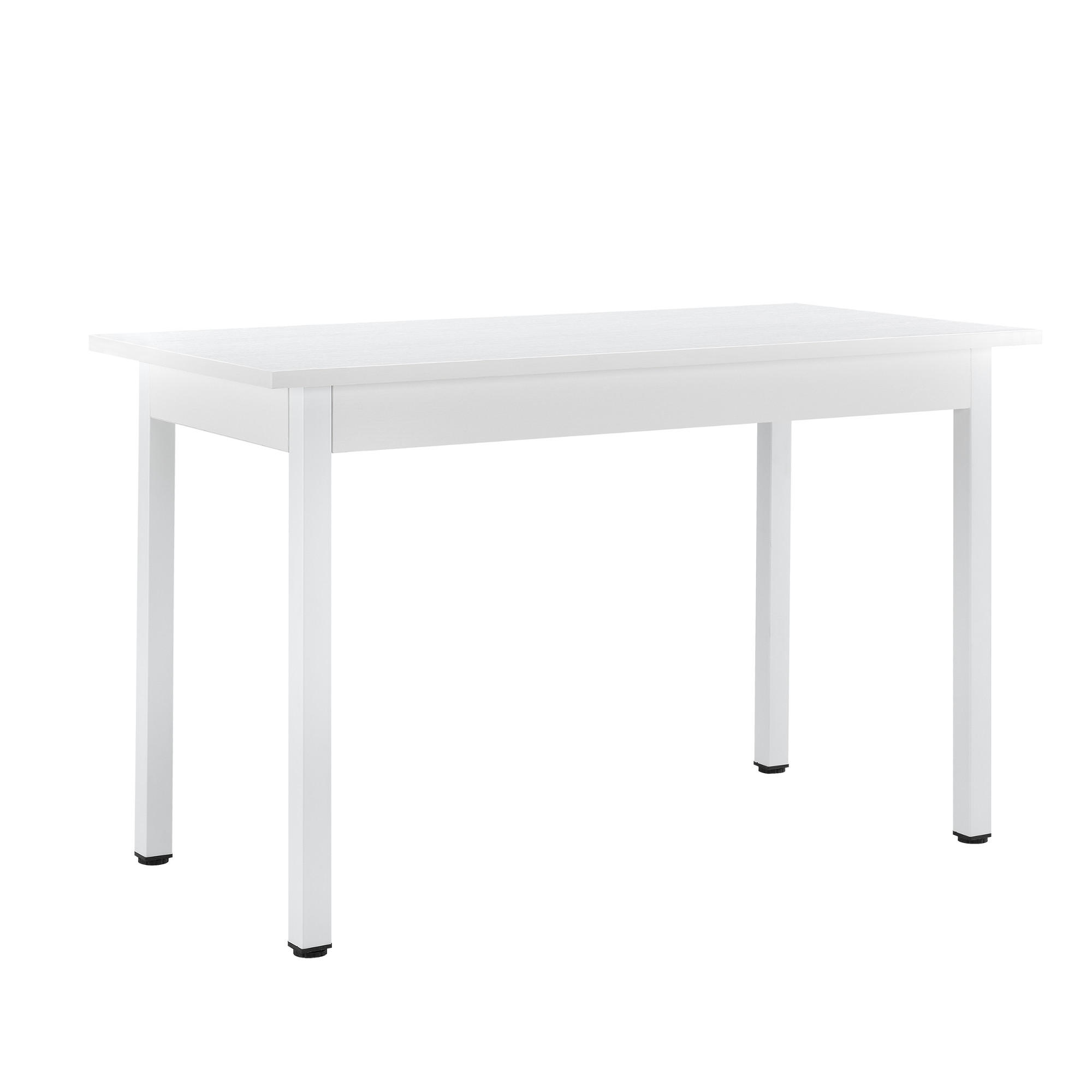 ESSGRUPPE Honningsvåg - Weiß/Grau, Holzwerkstoff/Textil (120/75/60cm) - [en.casa]