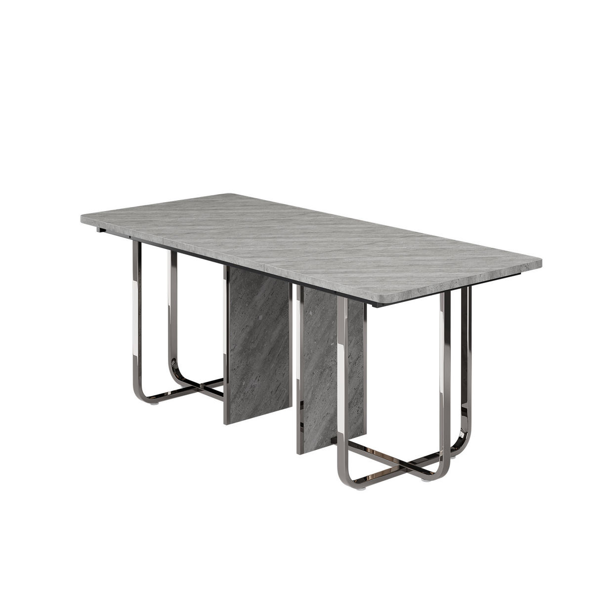 ESSTISCH 180/80/75 cm grau mit stabilen Metallbeinen - Grau, Holzwerkstoff (180/80/75cm) - OKWISH