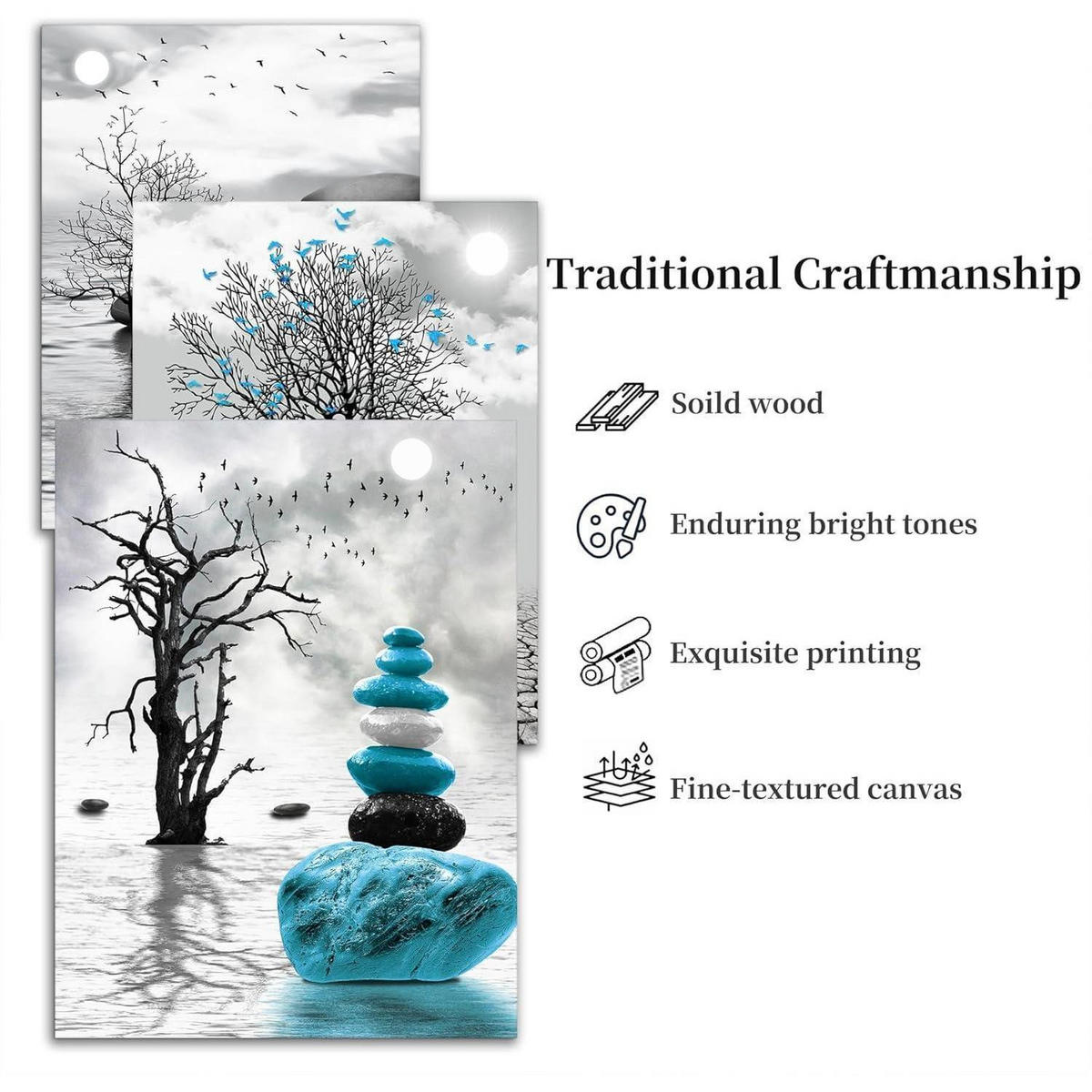 WANDBILD Großer Baum See Landschaft 70 x 50 cm - Multicolor, Textil (50/0.5cm)