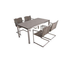 GARTEN-SITZGRUPPE Doris 5-teilig Gartenmöbel-Set - Grau, Kunststoff - DELUKE