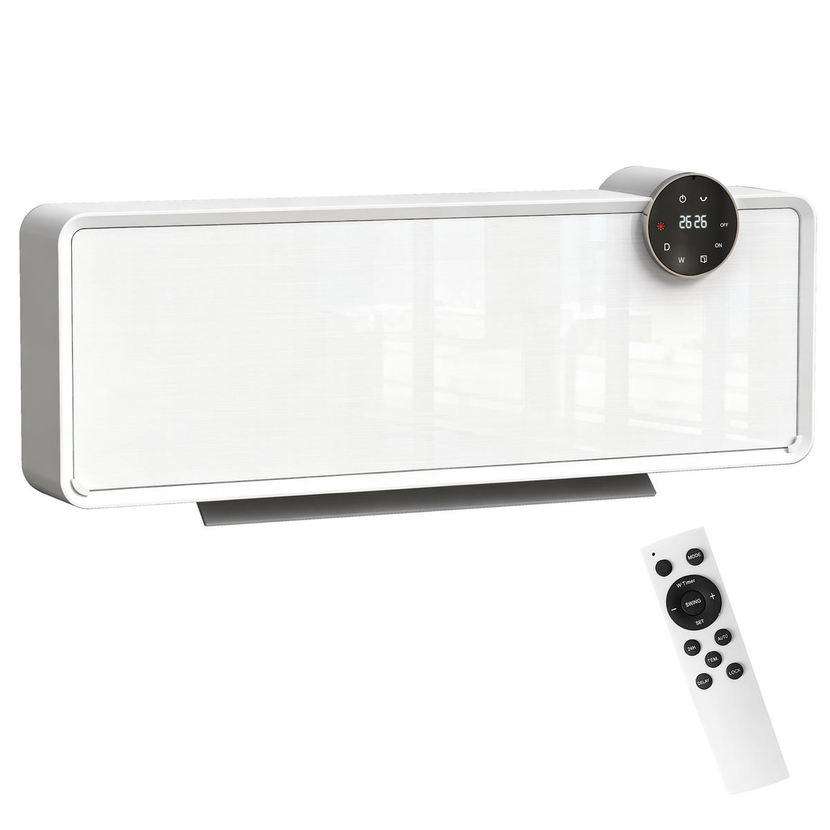 HEIZLÜFTER DE-17064 PTC 1000/2000 W Wandmontage Weiß - Weiß, Kunststoff (18.7/12.3/54cm) - ComfortXL