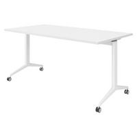 SEMINARTISCH klappbar & fahrbar 80/160/75 cm in Weiß/Weiß - Weiß, Holzwerkstoff (80/160/75cm) - bümö