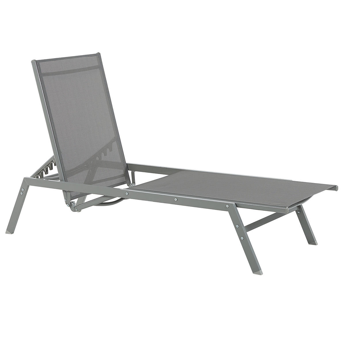 GARTENLIEGE grau Vernazza - Grau, Metall (63/94/191cm) - Beliani