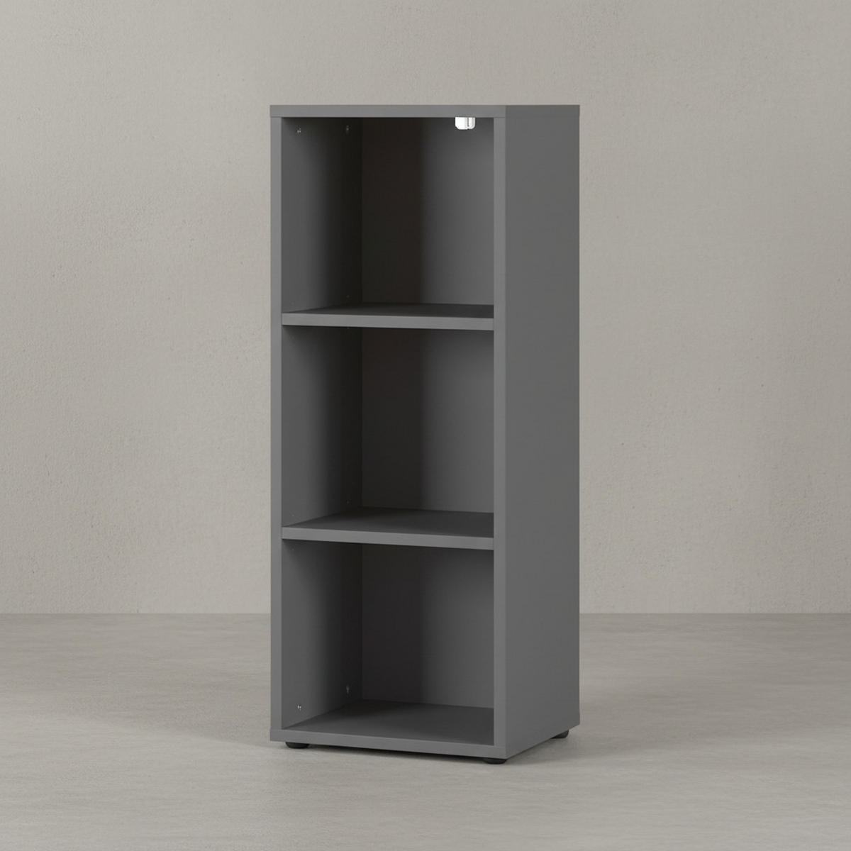 AKTENREGAL Universal FRANKFURT schmal 45x120x40 cm Graphit, 3 Ordnerhöhen - Schwarz, Holzwerkstoff (45/120/40cm) - KADIMA DESIGN