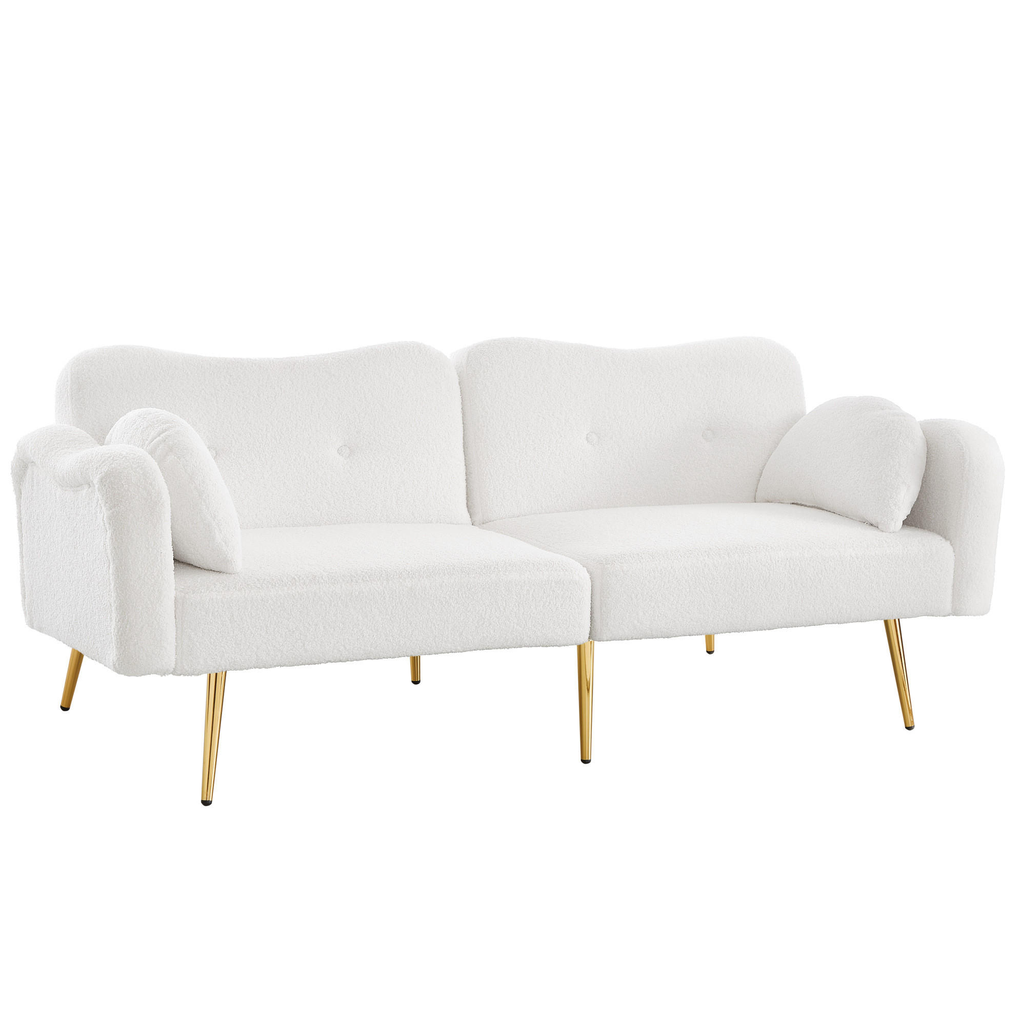 SOFABETT mit Schlaffunktion 155 x 85,5 cm White 2er-Kissen - Weiß, Kunststoff (175/82/79cm) - Meubliv