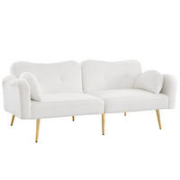 SOFABETT mit Schlaffunktion 155 x 85,5 cm White 2er-Kissen - Weiß, Kunststoff (175/82/79cm) - Meubliv
