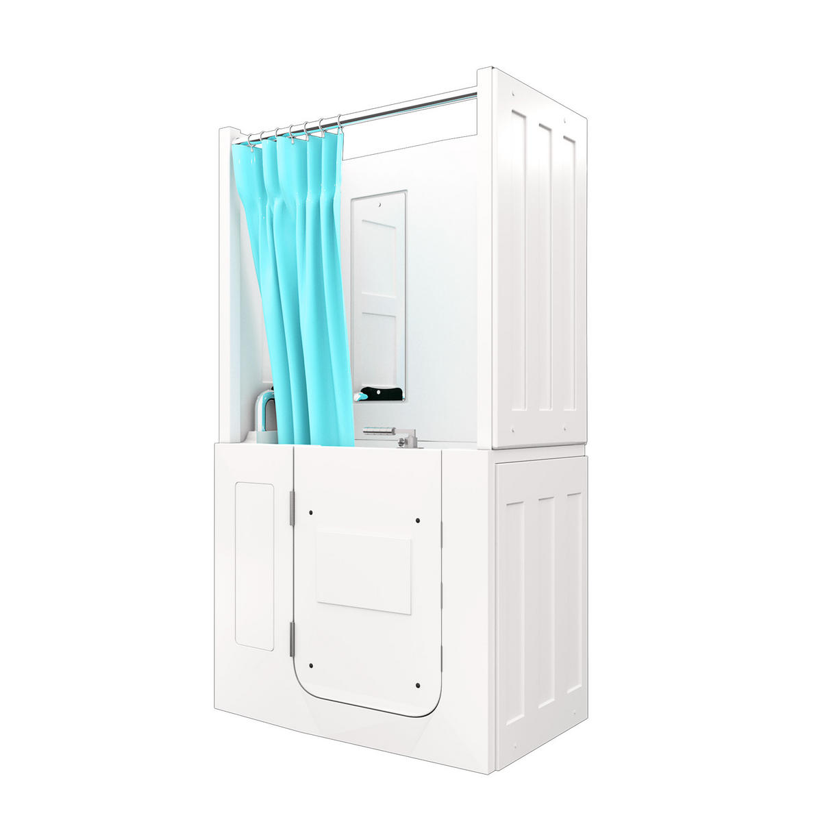 SENIOREN Dusche Sitzwanne Tür Seniorenwanne S08D-B-L - Weiß, Glas/Kunststoff (110/68/205cm) - AcquaVapore by Sandra Jentho