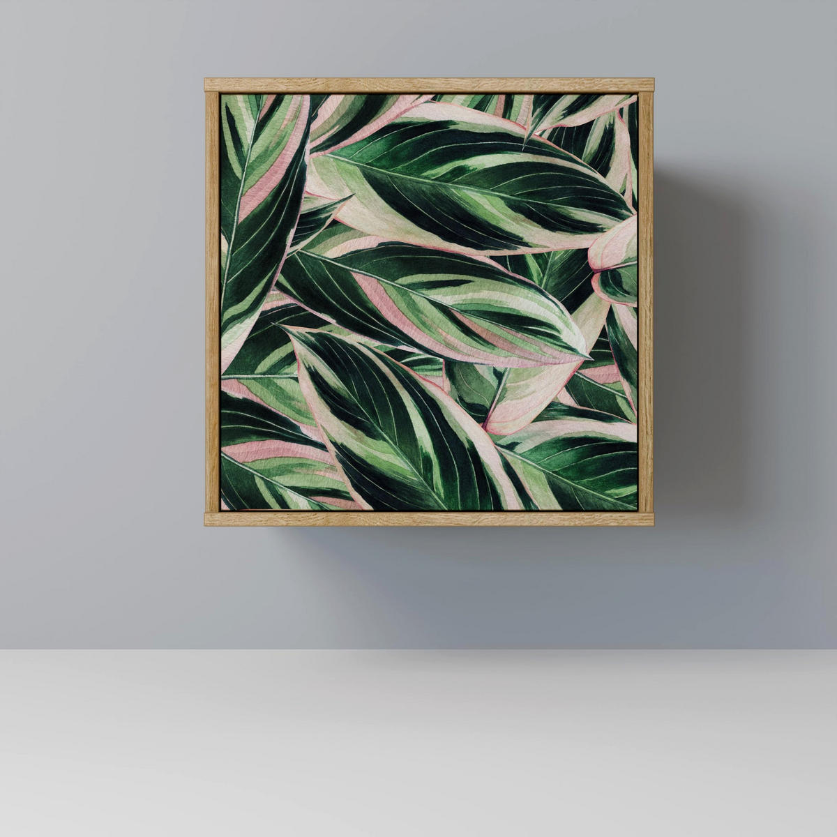 SIDEBOARD EERIE STROMANTHE, Eichefarben, 57,5x42x72,5 cm, Schwarze Metallfüße - Eichefarben/Multicolor, Holzwerkstoff/Metall (57.5/72.5/42cm) - SpaceRebels