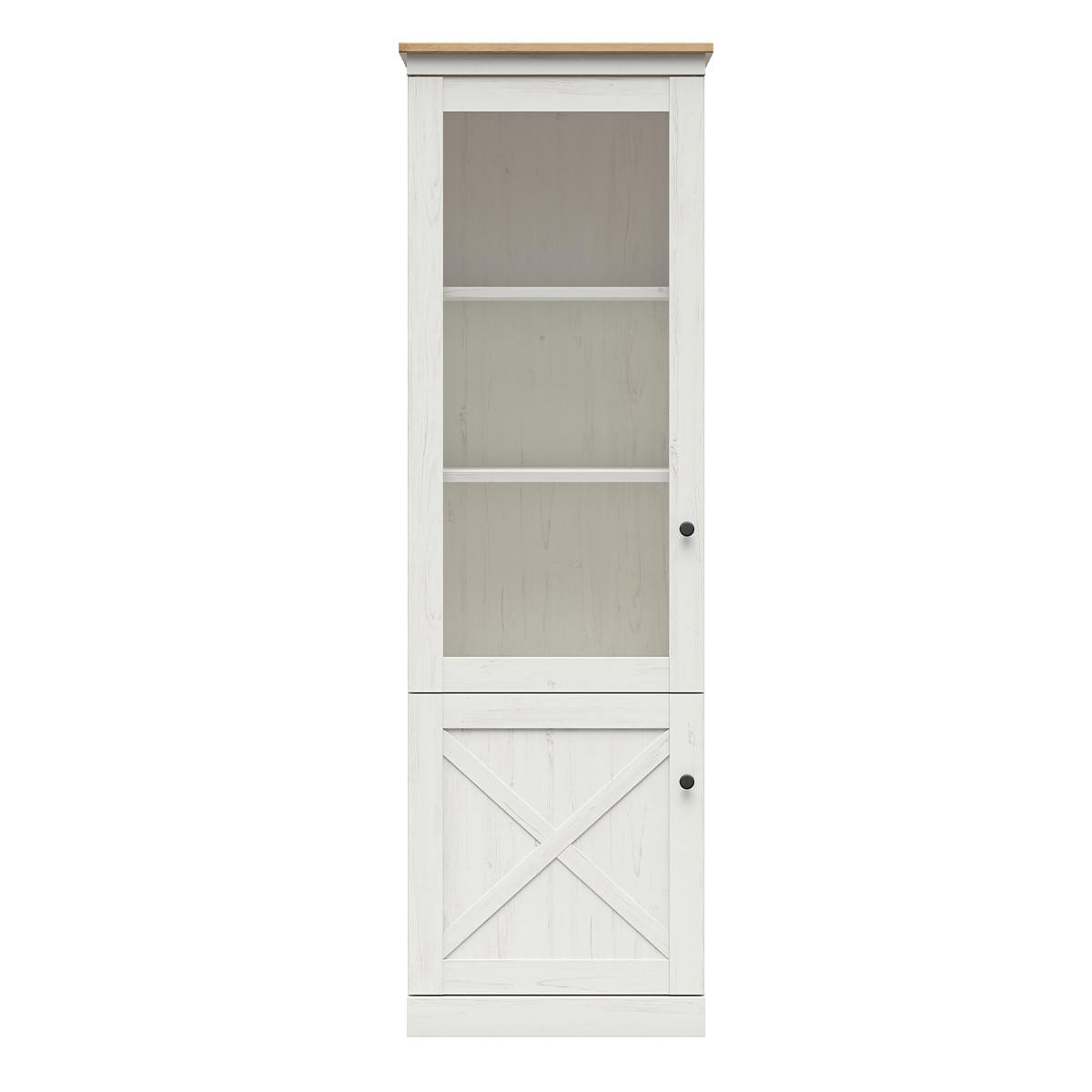 VITRINA Victoria Bijelo i drvo - bijela, drvni materijal (63/201/43cm) - Petits-meubles