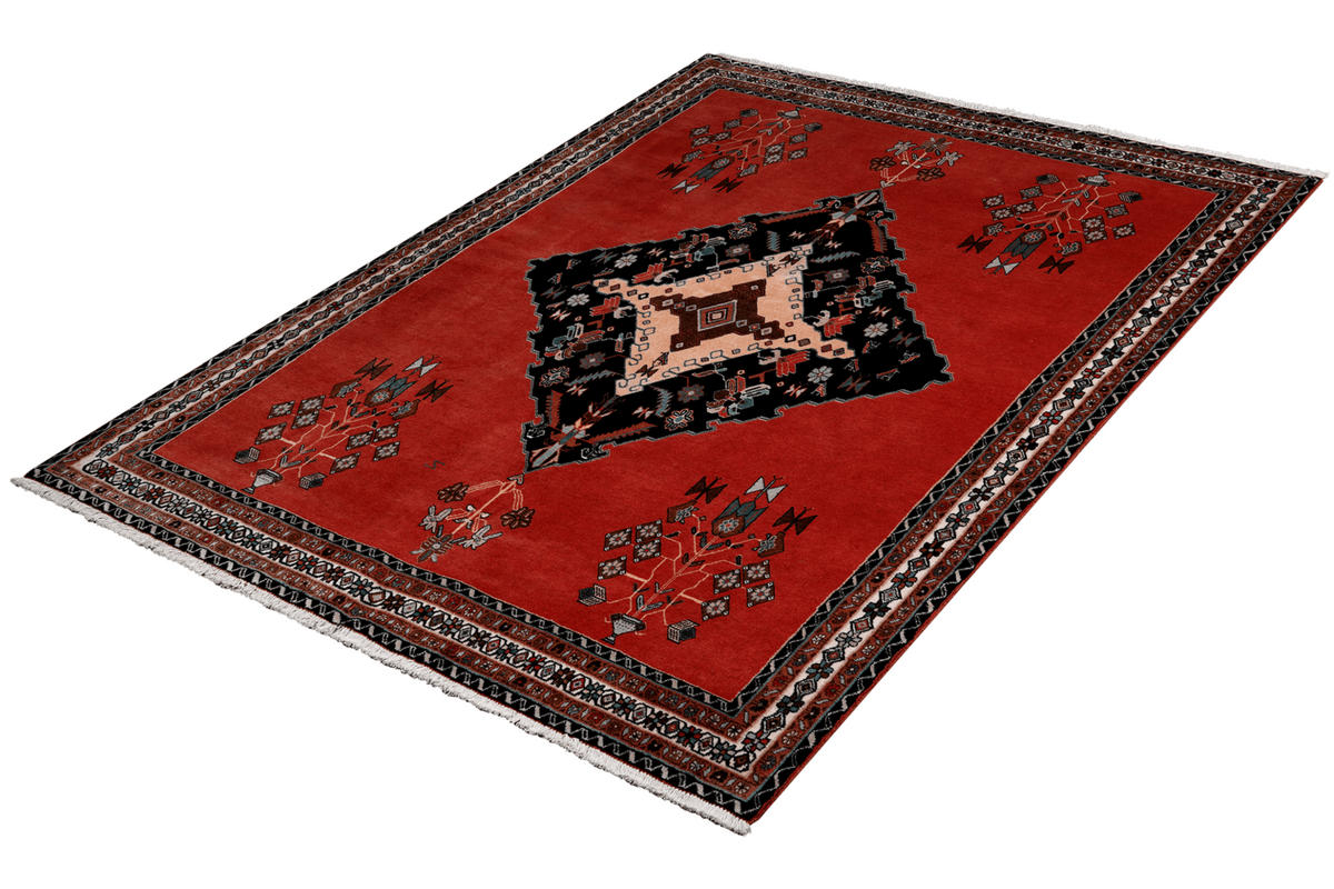 ORIENTTEPPICH handgeknüpft Afshar Rosa, Rot 210/160 cm Schurwolle - Pink/Rot, Textil (160/210cm) - Looma