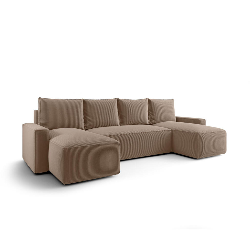 Thumbnail - Bedante Wohnlandschaft, Cappuccino, Textil, U-Form, 300x75x140 cm, Wohnzimmer, Sofas & Couches, Wohnlandschaften, Wohnla...
