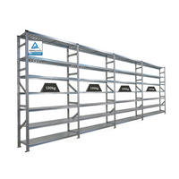 FACHBODENREGAL Proximo Stecksystem 250x600x50cm 7 Ebenen Beidseitig nutzbar Verzinkt - Silberfarben, Metall (600/250/50cm) - PROREGAL