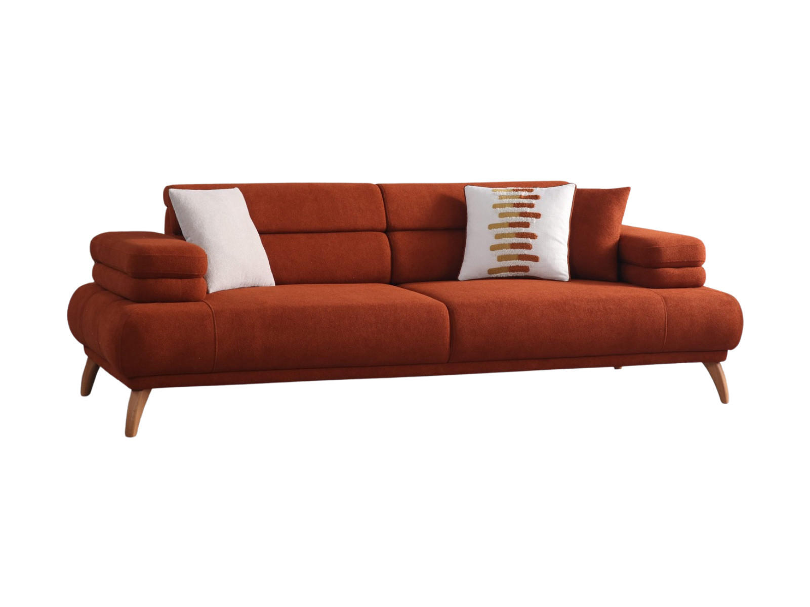3 Sitzer SOFA Sevda Bouclé Terracotta - Terracotta, Holz/Textil (240/80/103cm)