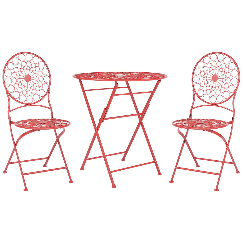 SET DE BALCON cu 2 locuri metal roșu Scario