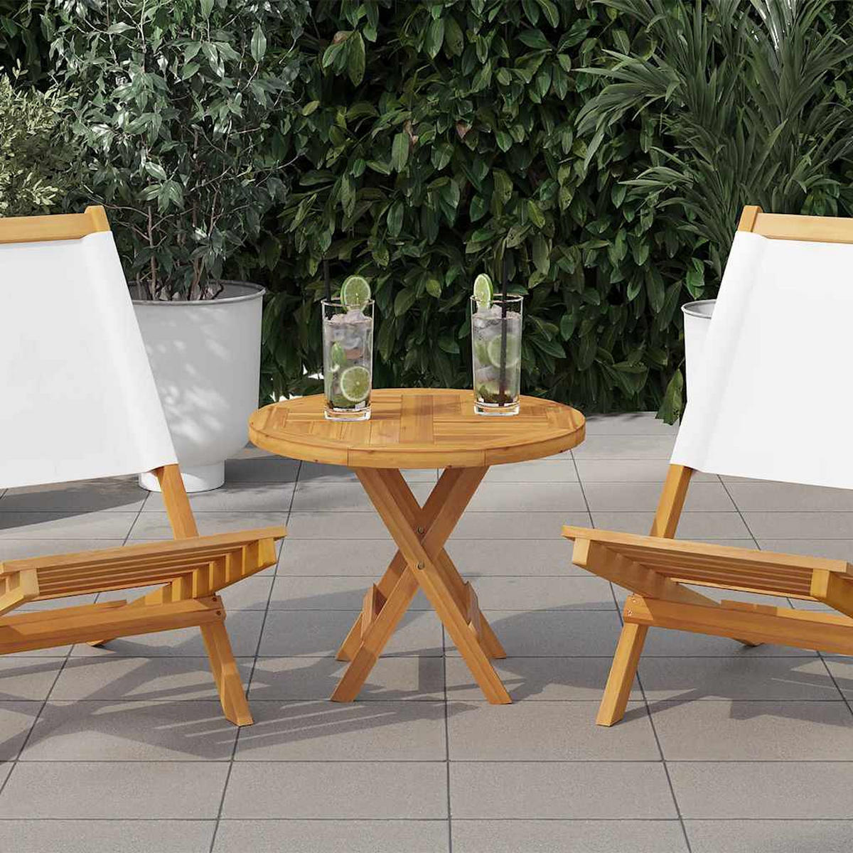 TISCHPLATTE Massivholz Teak Rund 2,5 Cm 50 Cm - Braun, Holz (50/50/2.5cm) - vidaXL