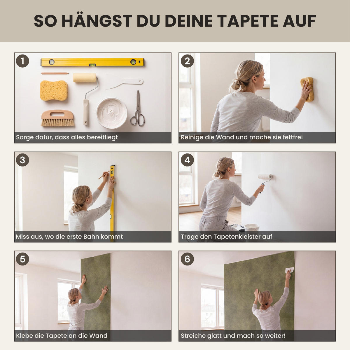 TAPETE - Textur - Abstrakt - Grün - 180x300 cm - Olivgrün, Papier (180/300cm) - OnlyWow