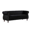 CHESTERFIELD-SOFA - 3-Sitzer - Samt - Schwarz - TRUMBO - Schwarz, Textil (78/77/195cm) - Vente-Unique