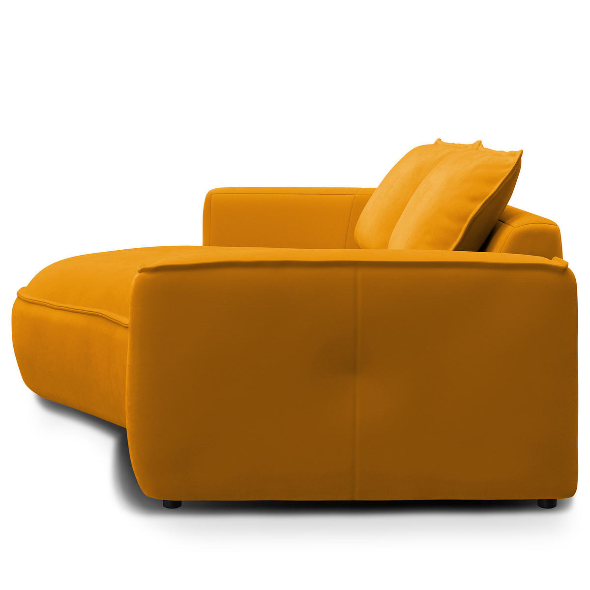 2,5-SITZER SOFA - Schwarz/Orange, Kunststoff/Textil (217/82/146cm) - home24