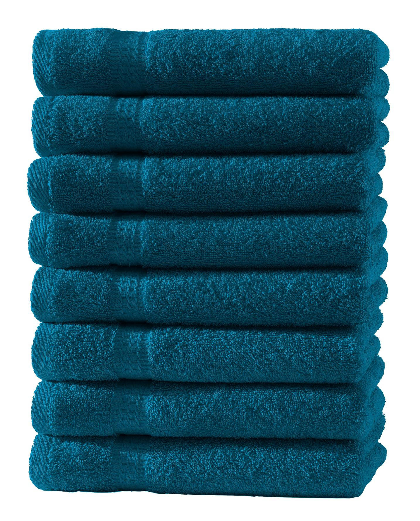 HANDTUCH 50x100 cm Frottier Handtücher im 8er Set aus 100% Baumwolle, Petrol 500g/m2 - Petrol, Textil (50/100cm) - Carpe Sonno