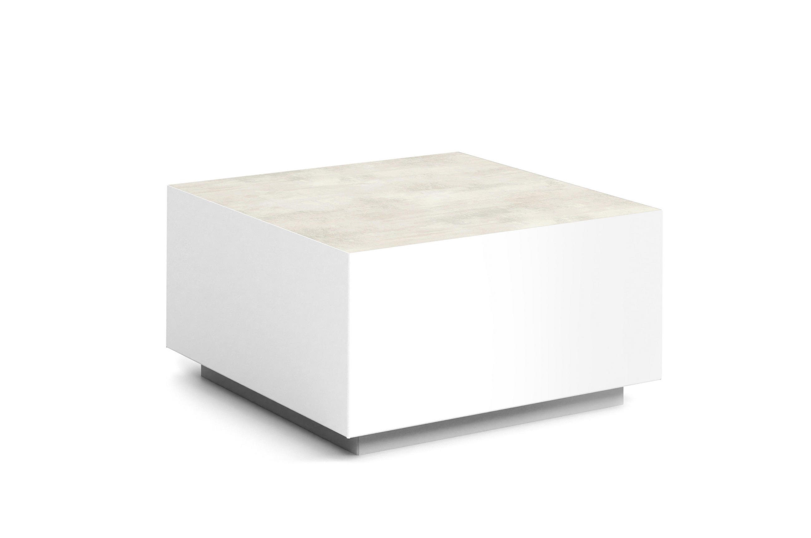 COUCHTISCH QUADRA - Creme/Weiß, Holzwerkstoff (65/65/35cm) - Meblini