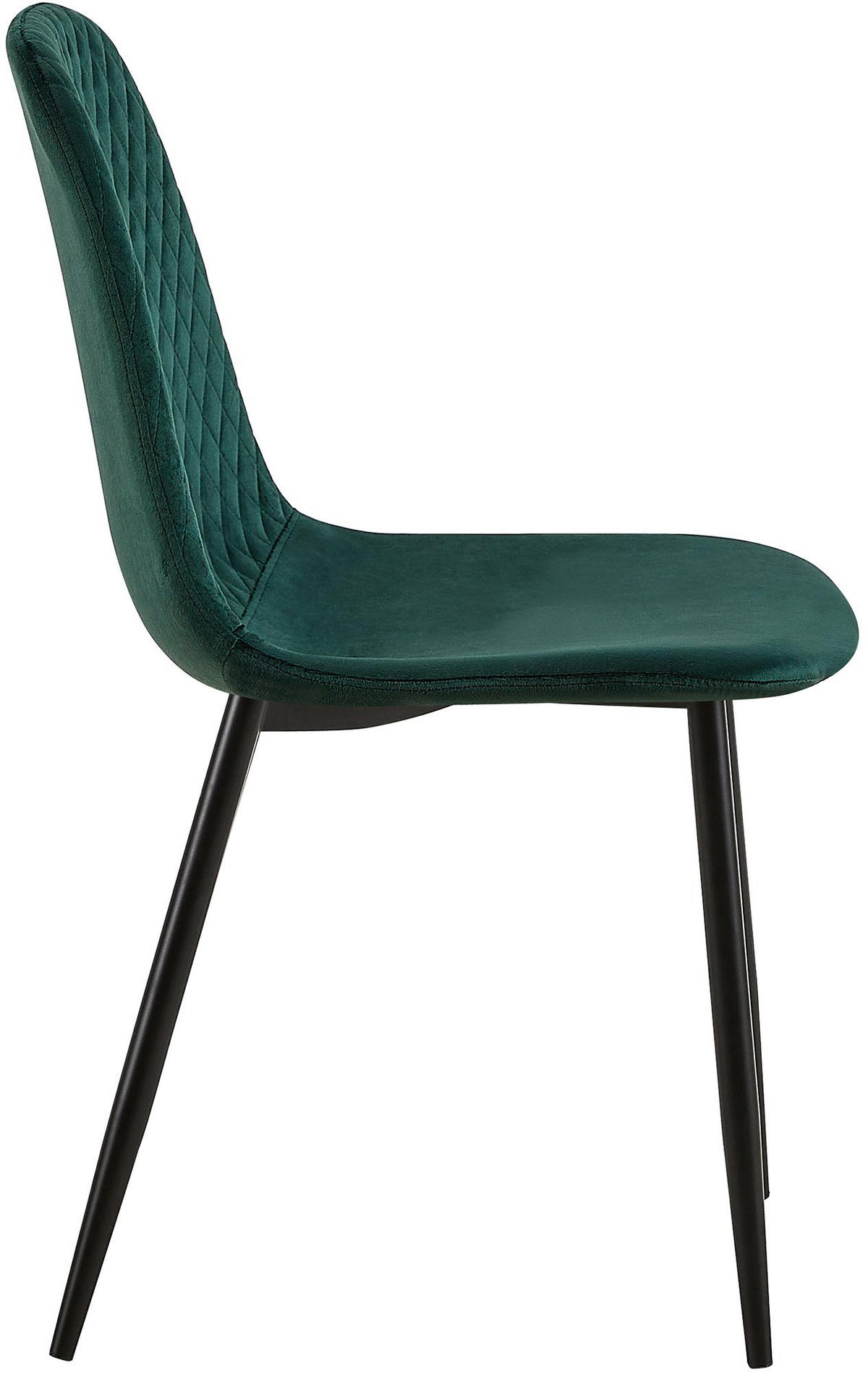 STUHL Samt Grün - Schwarz/Grün, Textil/Metall (44/88/54cm) - CLP