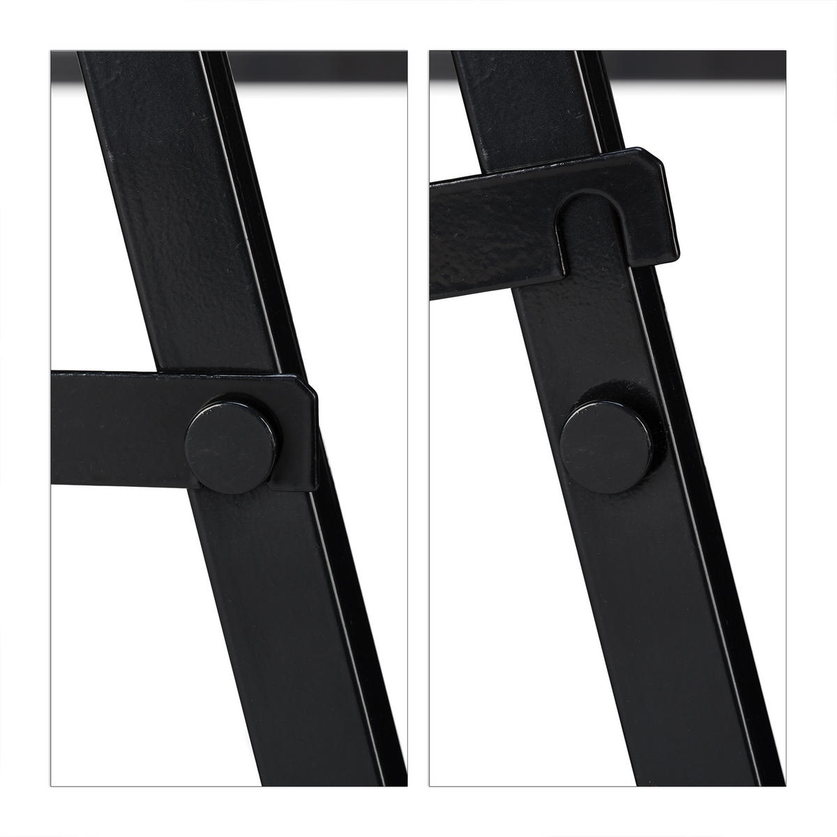 2XKLAPPBOCK - Schwarz, Metall (40/72/75cm) - Relaxdays