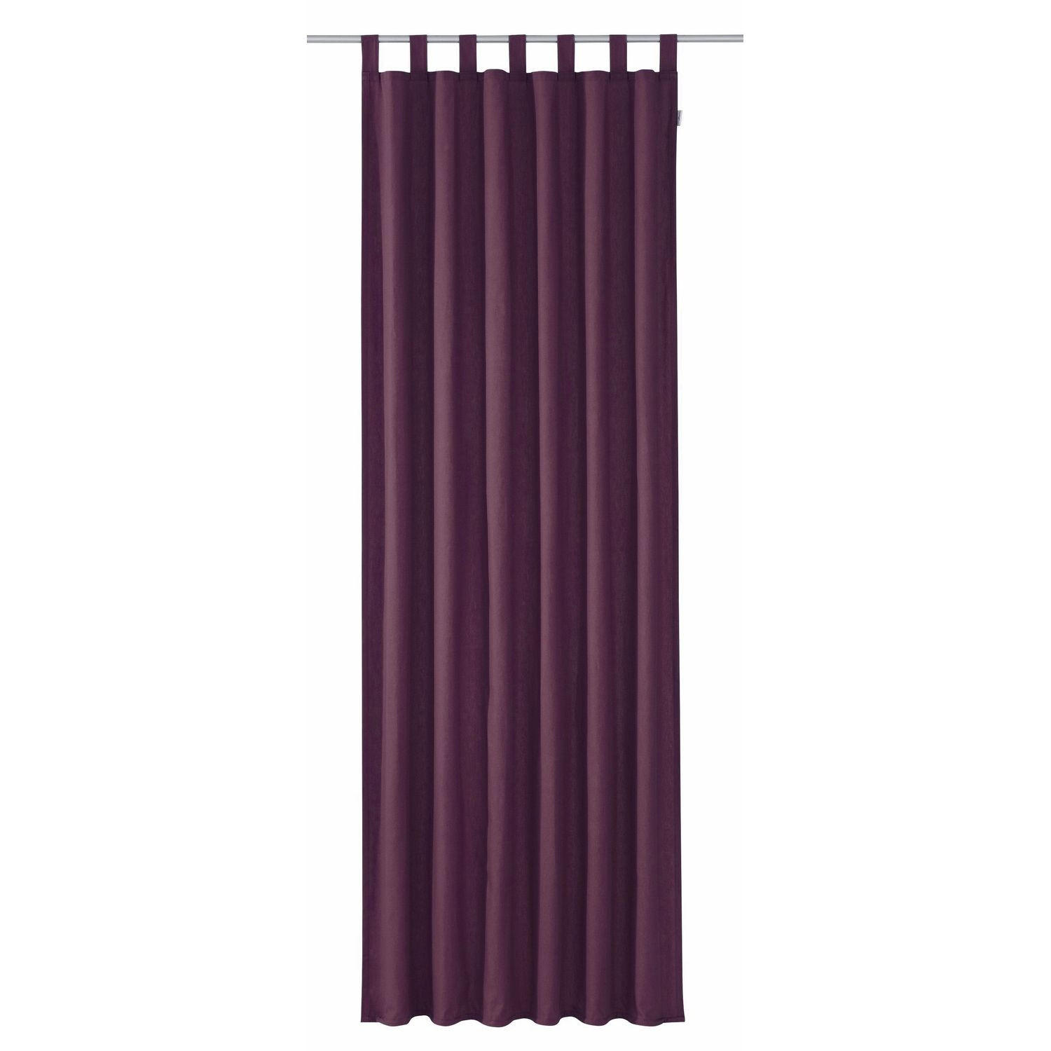 SCHLAUFENVORHANG IM UNI DESIGN DOVE Blickdicht - Brombeere, Textil (140/0.5/255cm) - Tom Tailor