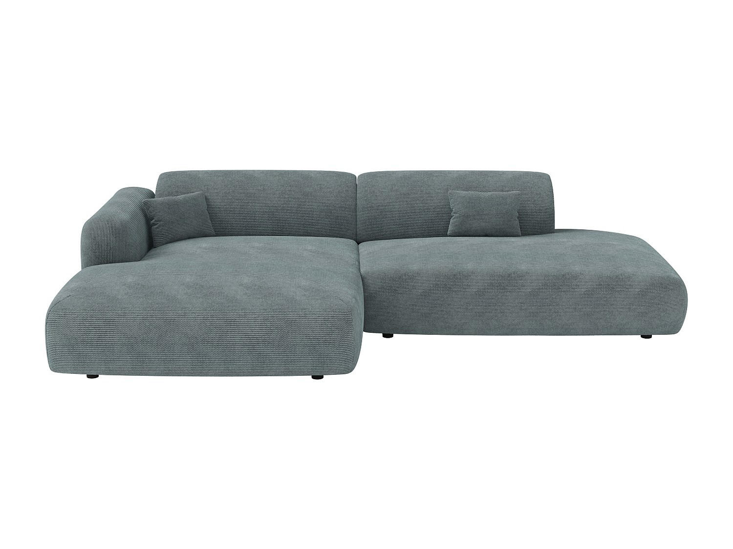 SOFA - 5 Personen - samt - blau Pogni - Blau, Textil (300/73/160cm) - Vente-Unique