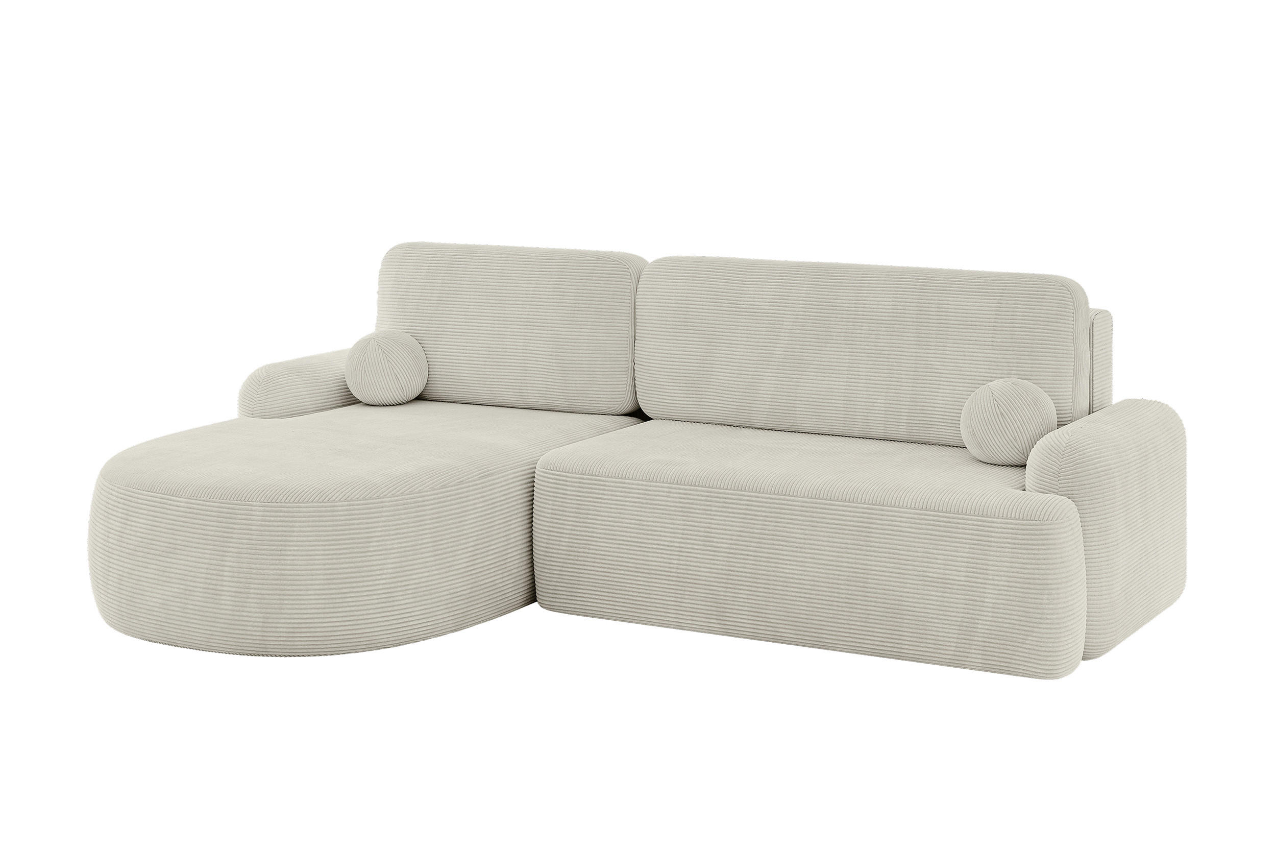 ECKSOFA mit Schlaffunktion und Bettkasten LIRA-L - 264x172x89 Hellgrau - Hellgrau, Holzwerkstoff/Textil (264/172cm) - ALTDECOR