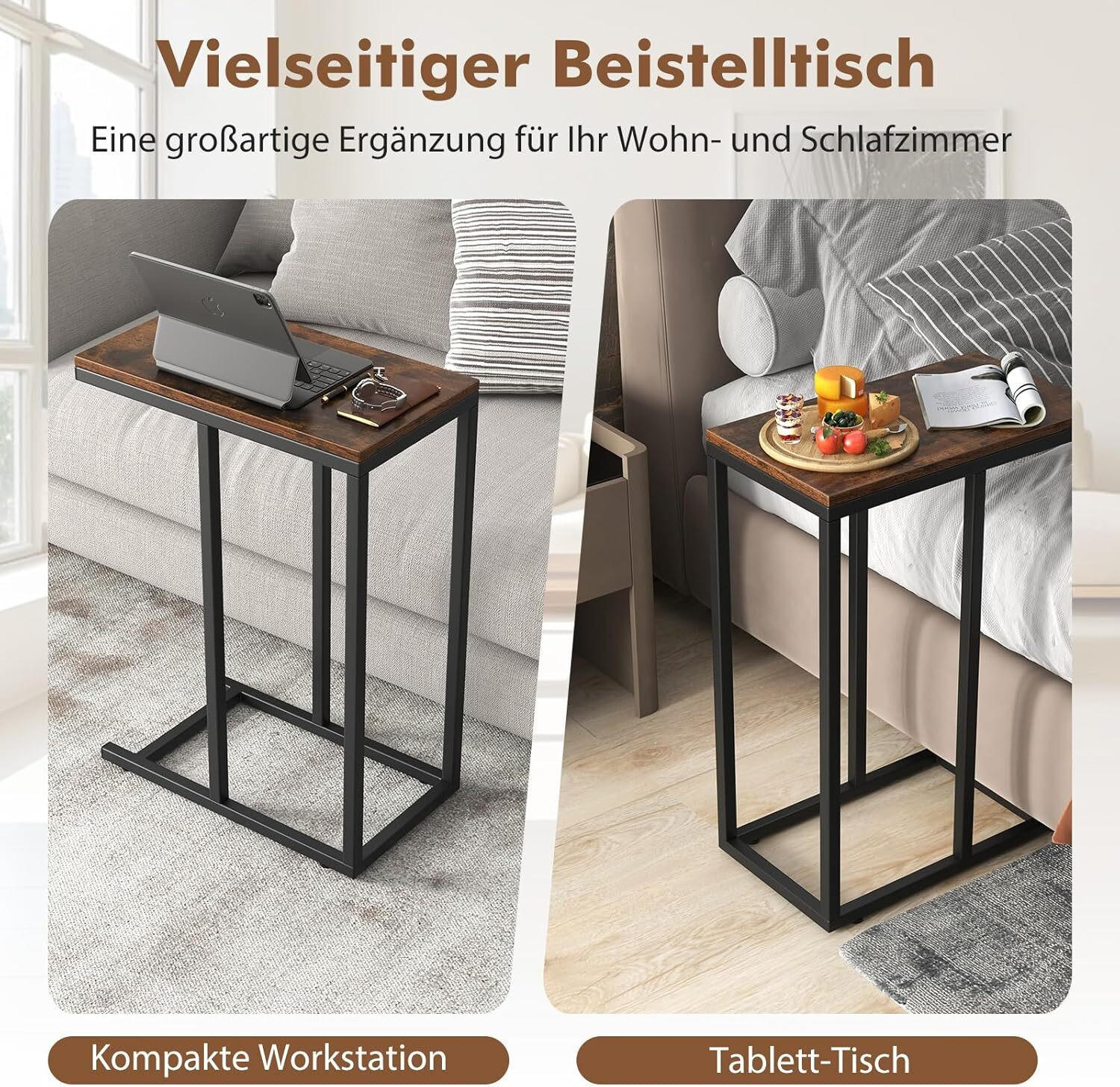 BEISTELLTISCH 64cm Braun - Braun, Holz (45/25/64cm) - COSTWAY