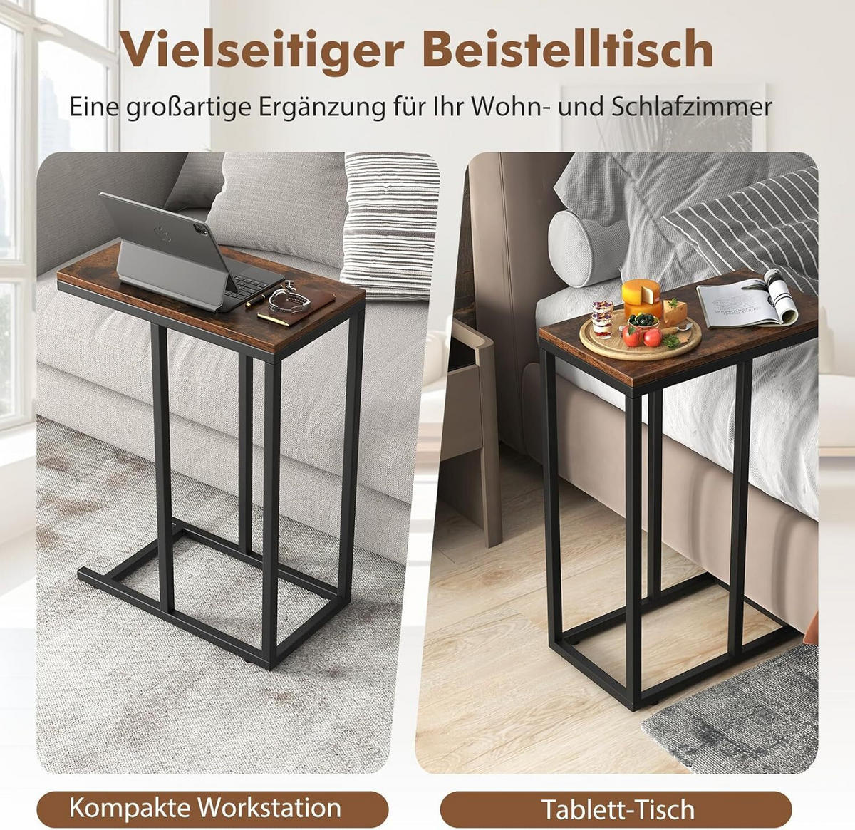 BEISTELLTISCH 64cm Braun - Braun, Holz (45/25/64cm) - COSTWAY