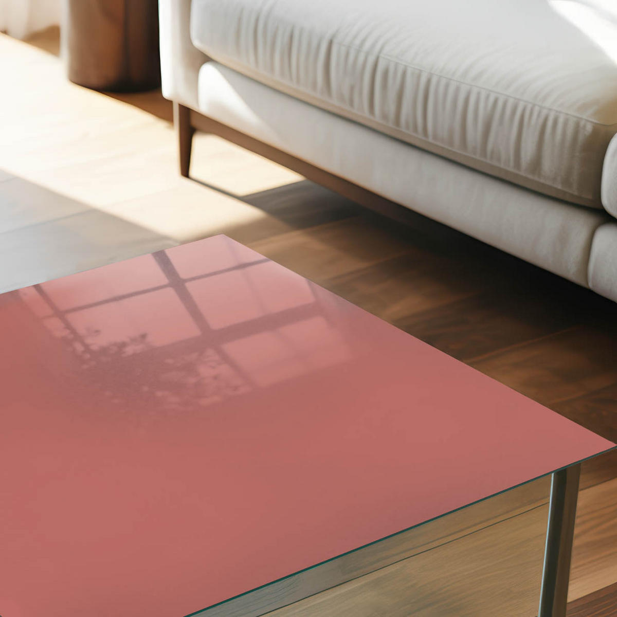 TISCHPLATTE 50x50 cm – Dunkellachs - Orange, Glas (50/50/0.4cm) - Wallfluent