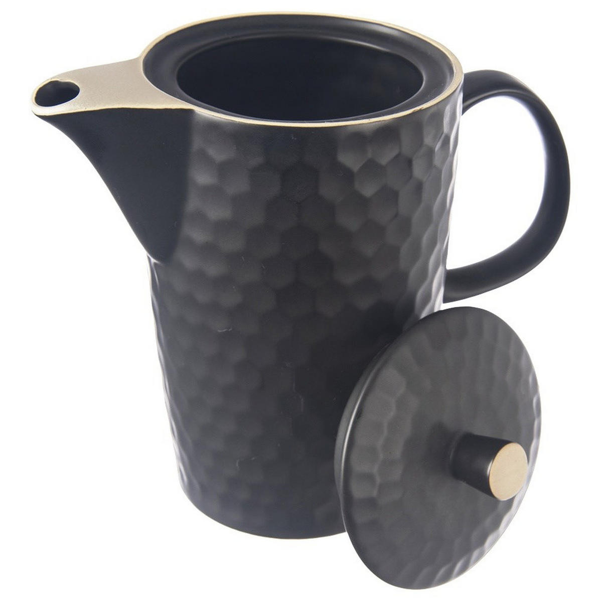 KAFFEE- UND TEEKANNE Keramik Tea Time 1,3 l Schwarz - Schwarz, Kunststoff (1.3L) - Orion 