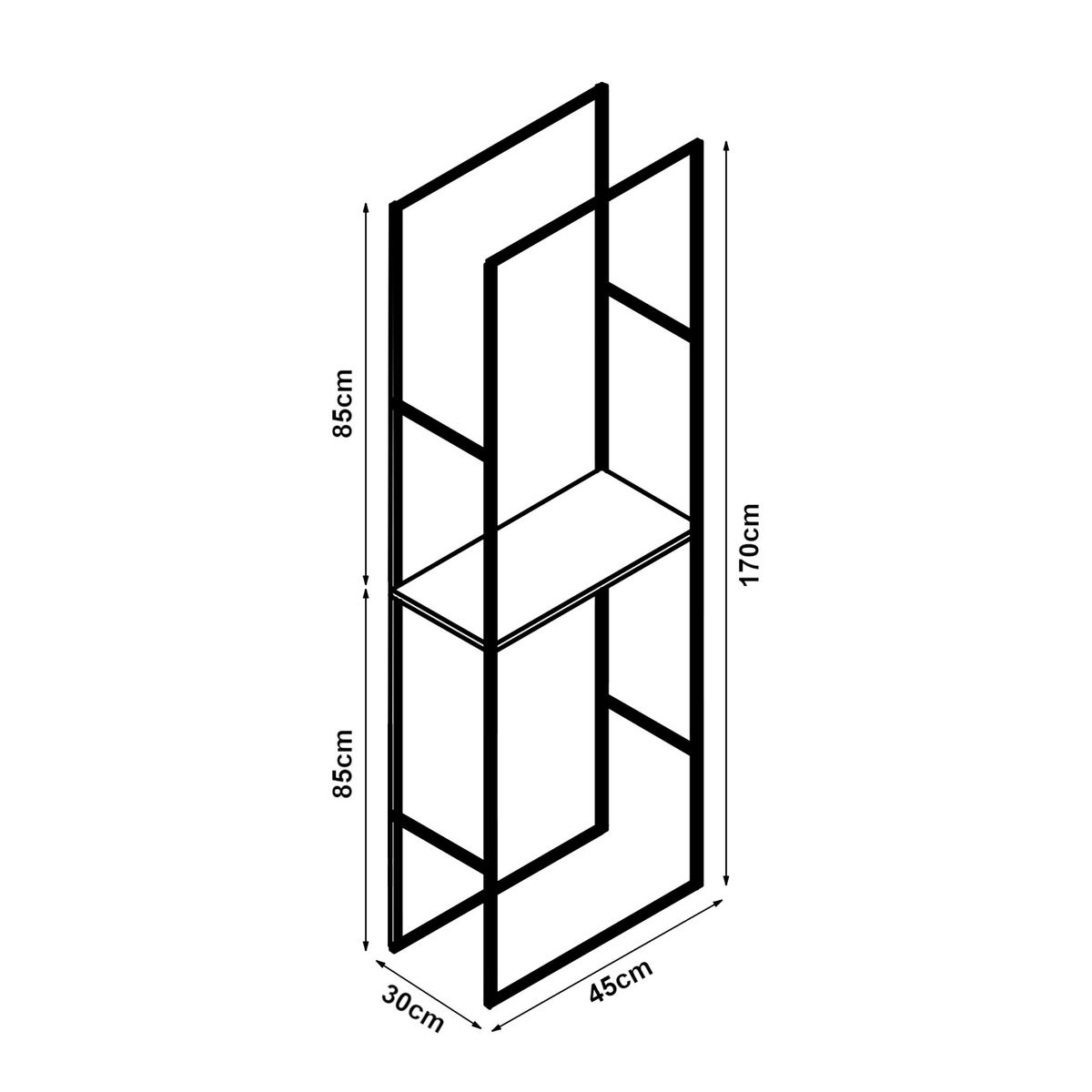 KAMINHOLZREGAL Ulvila - Schwarz, Metall (45/170/30cm) - [en.casa]