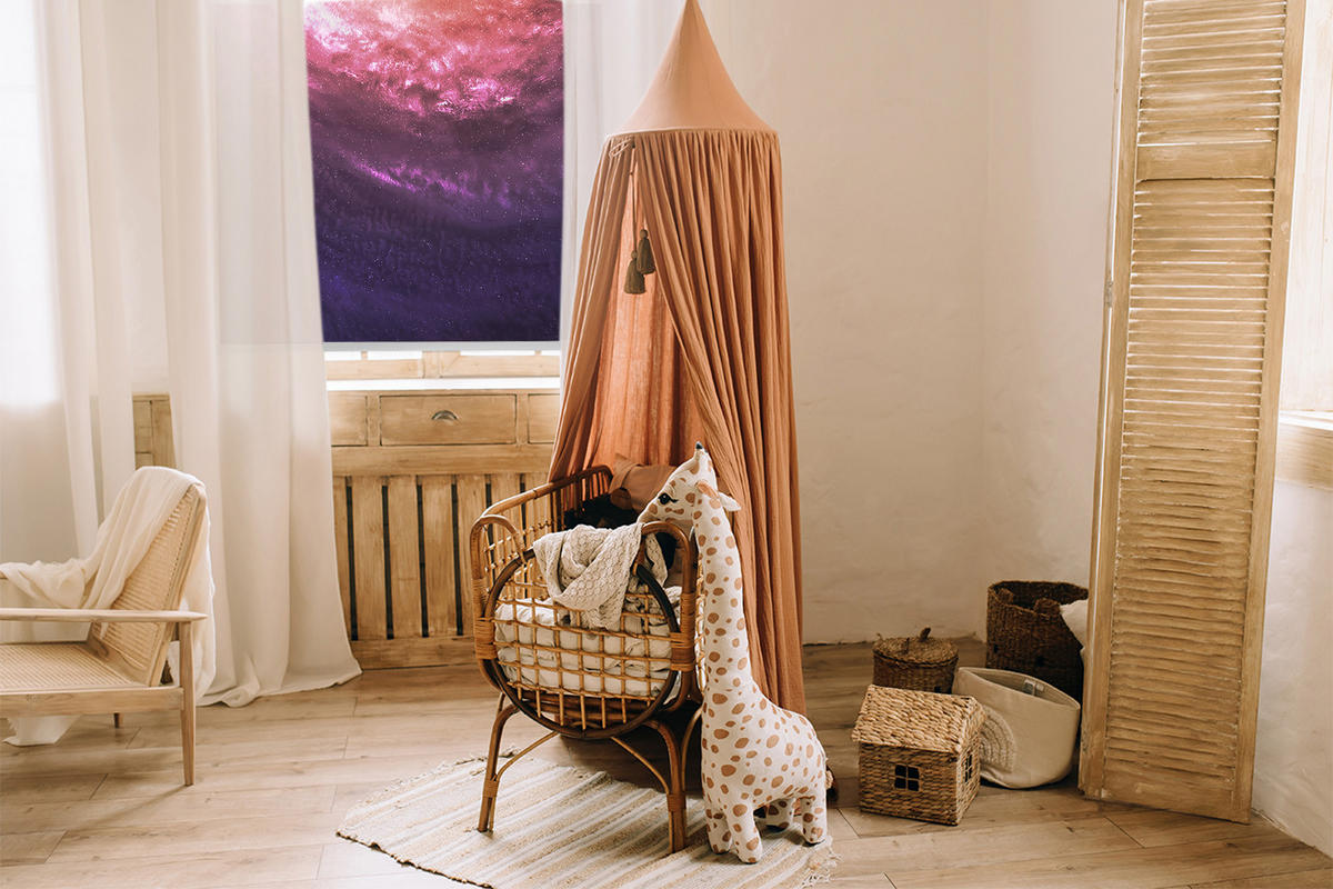 VNÚTORNÁ roleta - okenná roleta - roleta - 90x180 cm - Galaxia - pink, plast (90/180/0.5cm) - TULUP