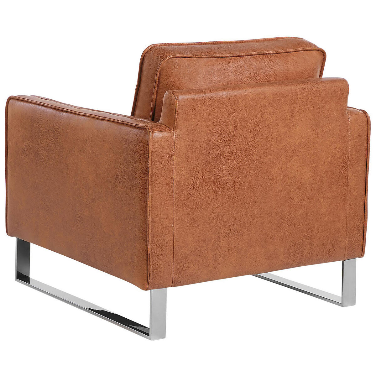 SESSEL Kunstleder Braun Vind - Braun, Textil/Metall (76/82/82cm) - Beliani