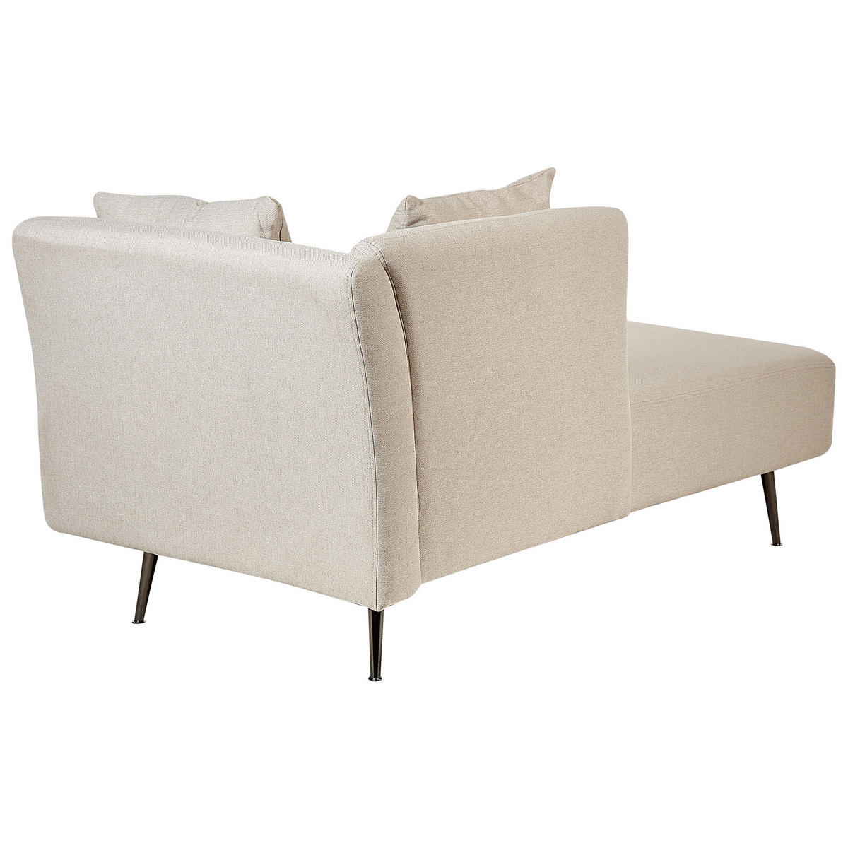 CHAISELONGUE beige rechtsseitig Riom - Beige/Schwarz, Textil (156/75/77cm) - Beliani