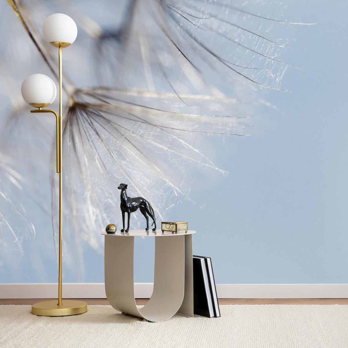 FOTOTAPETE für Schlafzimmer Zarte Löwenzahnblüten im Wind 400x280 - Braun/Weiß, Papier (400/280cm) - Muralo