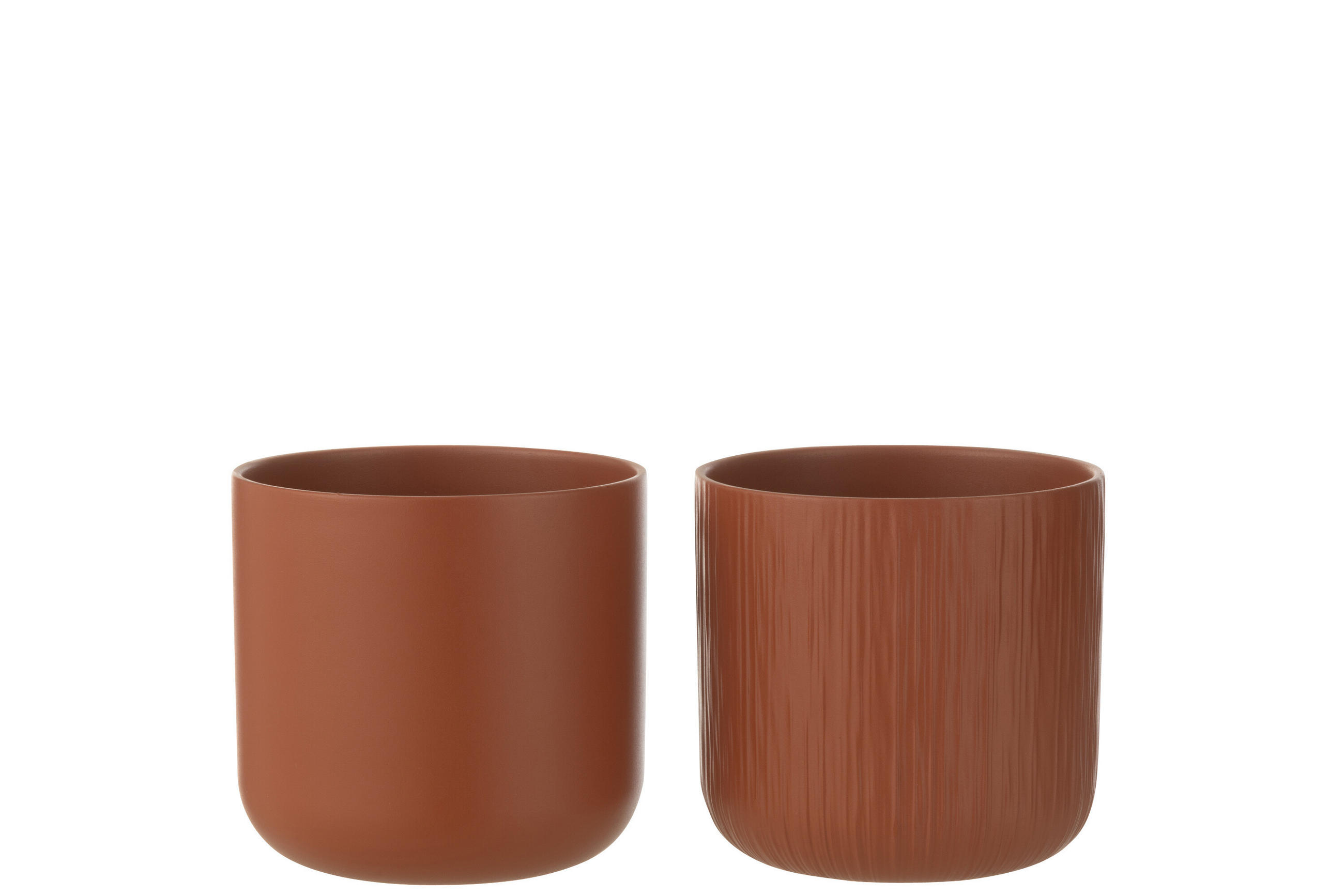 BLUMENTOPF GEN - Keramik - Braun - L - 2er Set - Ø 18,5 cm - Braun, Keramik (18.5/18cm) - J-Line