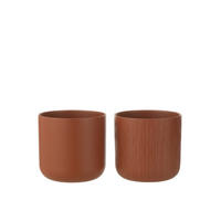 BLUMENTOPF GEN - Keramik - Braun - L - 2er Set - Ø 18,5 cm - Braun, Keramik (18.5/18cm) - J-Line