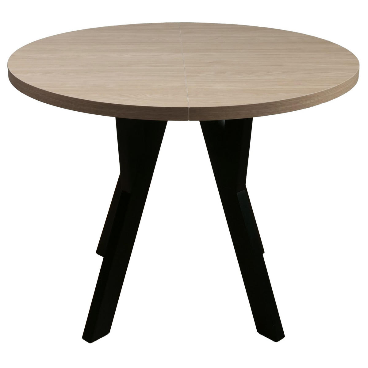 ESSTISCH Osenness ausziehbar Eichenholzoptik/Schwarz, 100 x 180 x 100 cm - Eichefarben/Schwarz, Holz/Holzwerkstoff (100/100/76.5cm) - Selsey