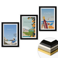 WANDBILDER 3er-Set - 20x30 cm Schwarzer Rahmen - Amalfi, Positano und Capri - Schwarz, Kunststoff (20/30cm) - ArtPrintCave