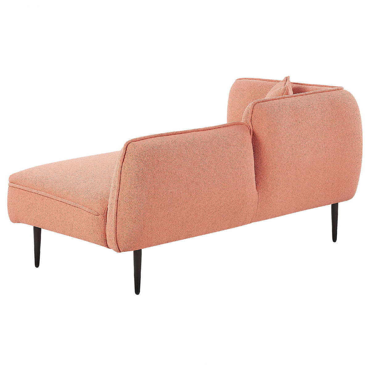 CHAISELONGUE Bouclé pfirsichrosa linksseitig Chevannes - Pink/Schwarz, Textil (138/74/77cm) - Beliani