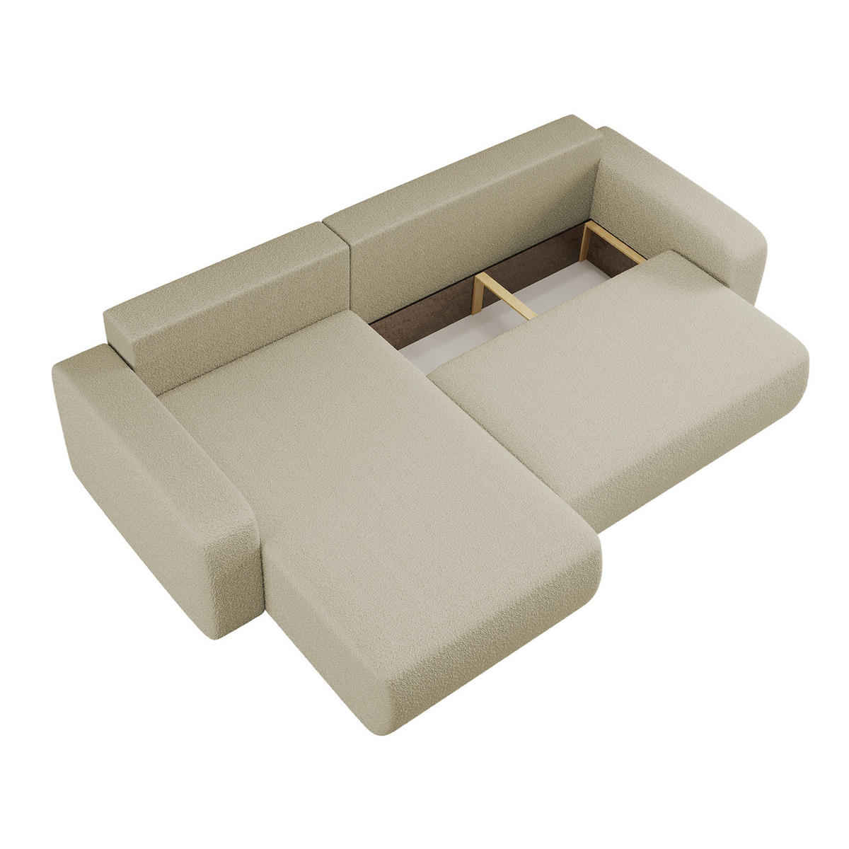 SCHLAFSOFA MILANO XL Und Bettkasten Stoff Quelle Beige Links - Beige, Holz (145/82/274cm) - Kaiser Möbel
