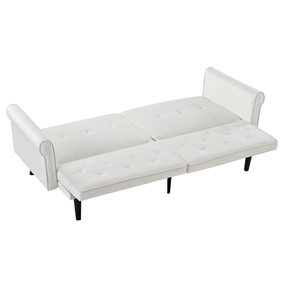 SCHLAFSOFA 150/89/70 cm in Beige Samt mit Verstellbarer Rückenlehne - Beige, Textil (172/70/89cm) - Oxeza