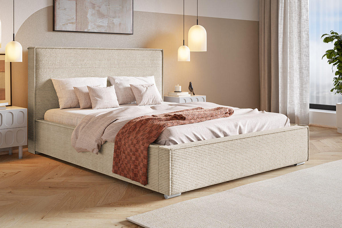 BETT Beige BEN 8 Mit Bettkasten 90x200 cm - Beige, Textil (90/200cm) - Sepro Meble