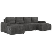 SEDACIA SÚPRAVA NESSARO U Sivá Manšester - čierna/sivá, textil/plast (312/92/151cm) - MKS